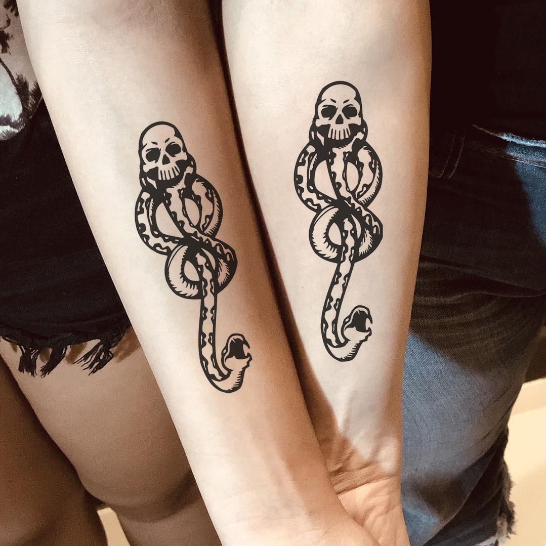 Calcomanía de tatuaje Voldemort negra impermeable
