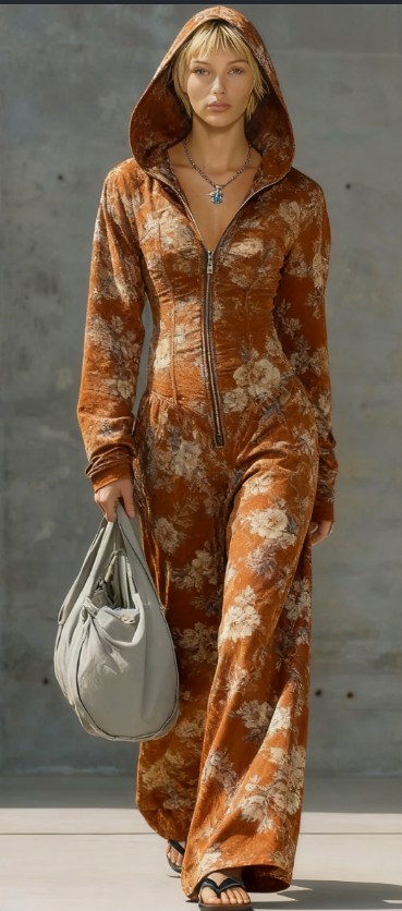 Mono con capucha y manga larga para mujer, de moda casual