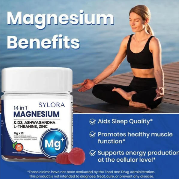 Suplemento Drunk Eggplant de magnesio, vitaminas 14 en 1, teanina y cortisol