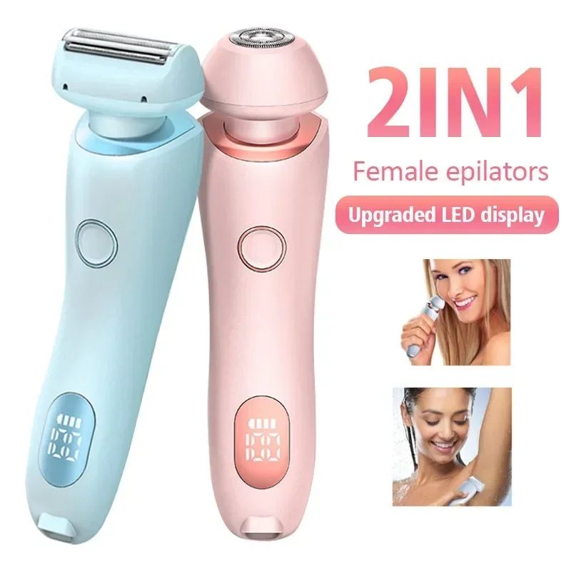 Depiladora y recortadora 2 en 1 recargable USB para mujer, cuerpo y rostro