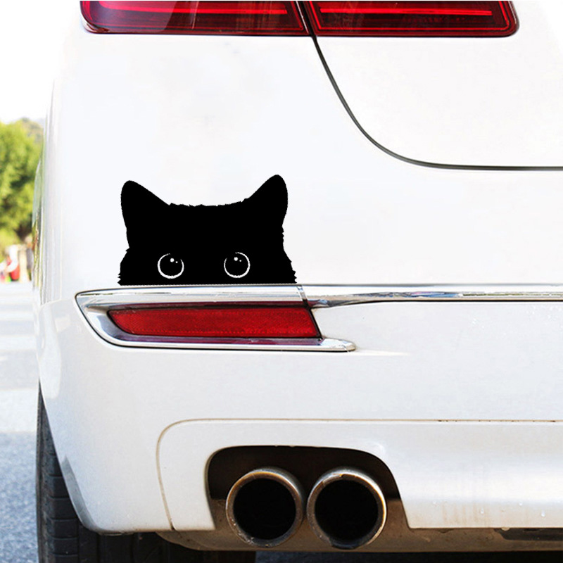 Calcomanía de Gato Negro de Dibujos Animados para Automóvil