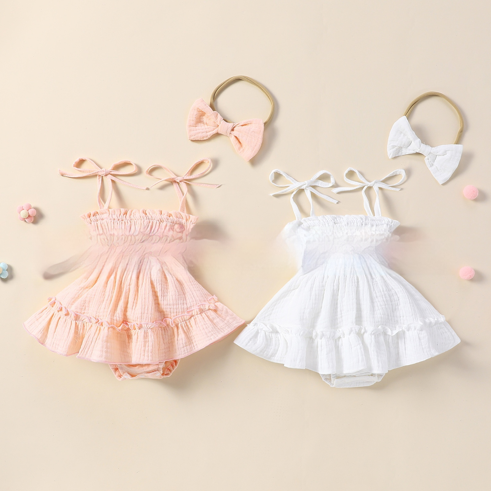 Vestido de bebé con tirantes estilo coreano casual