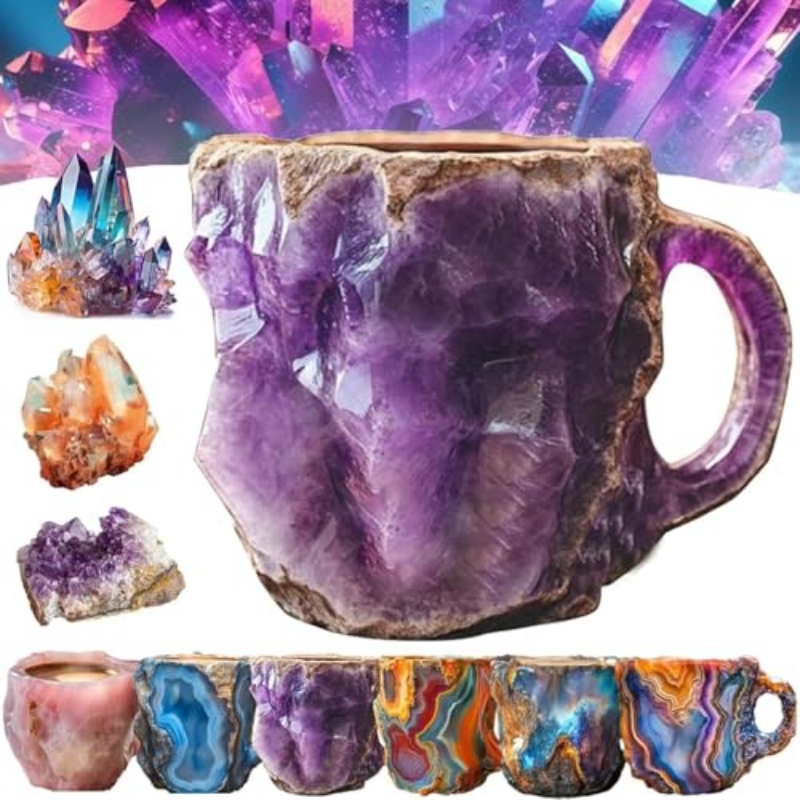 Taza de café de resina imitación cristal mineral de 400 ml