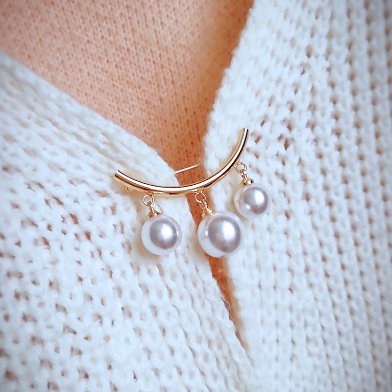 Broche corsage simple de perlas