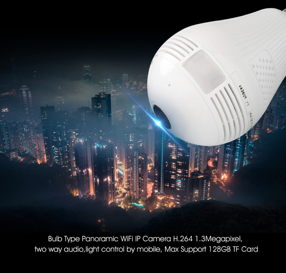 Cámara de seguridad IP Lcsee tipo bombilla VR 360 inalámbrica