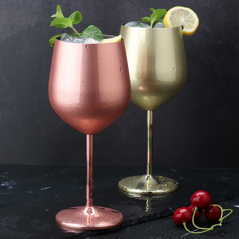 Copa de Vino Creativa Bañada en Cobre de Pie Alto 500 ml