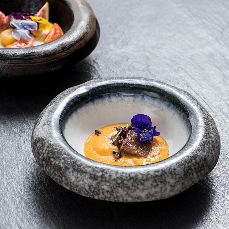 Cuenco o plato de cerámica retro creativo para sashimi