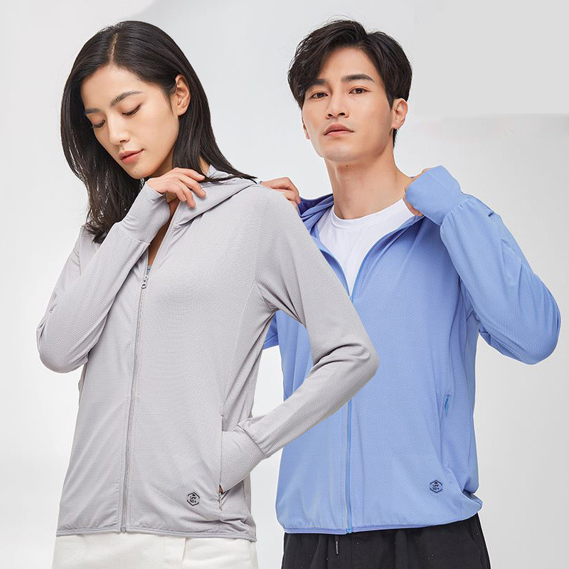 Ropa de seda helada con protección solar para hombre y mujer, para exterior