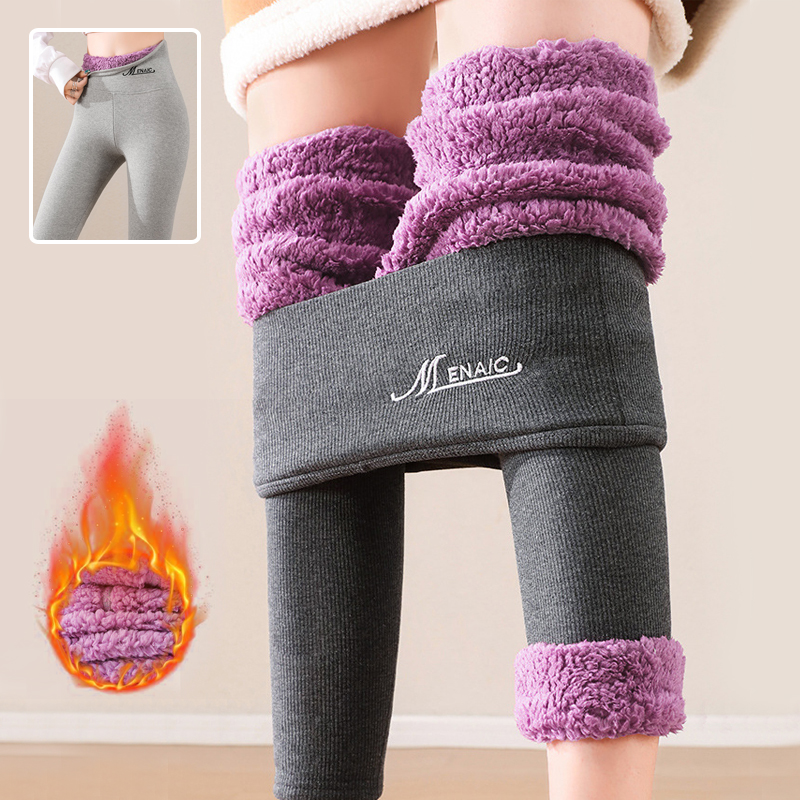 Leggings de felpa cálidos de invierno de cintura alta para mujer