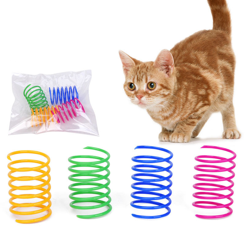 Juguete interactivo para gatos con resorte de plástico