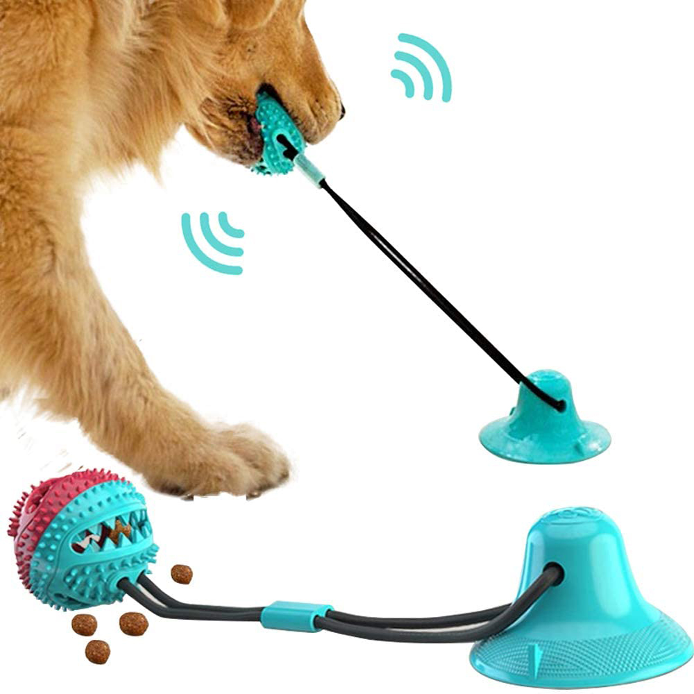 Juguete para perro de silicona con ventosa interactivo para morder y limpiar dientes