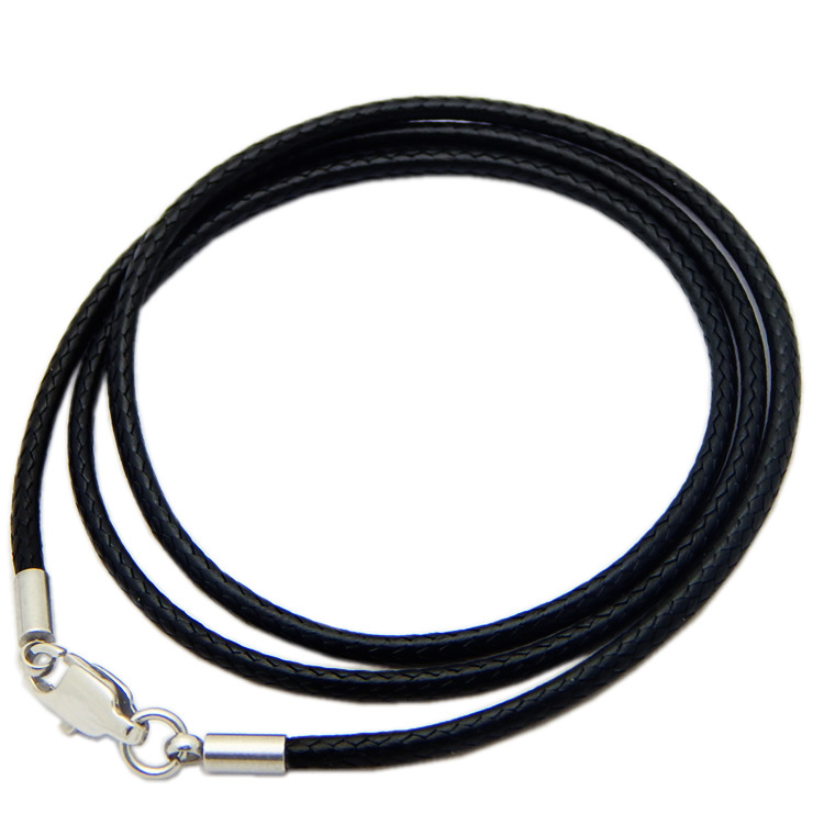 Cordón de collar de cuero o cera para colgantes, con hebilla de acero