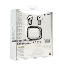 Auriculares Bluetooth inalámbricos S03 de oído plano, blancos