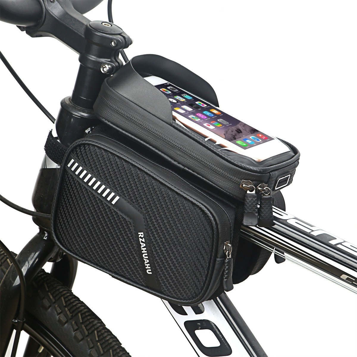 Bolsa de almacenamiento para bicicleta de montaña, para sillín delantero, para móvil