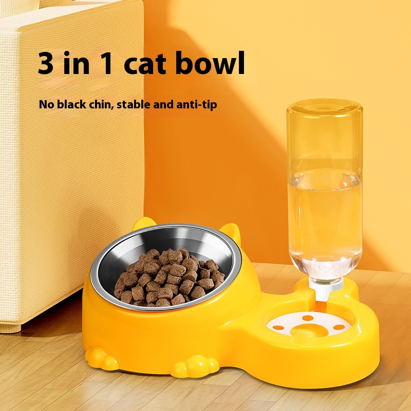 Comedero para gatos con dispensador automático de agua